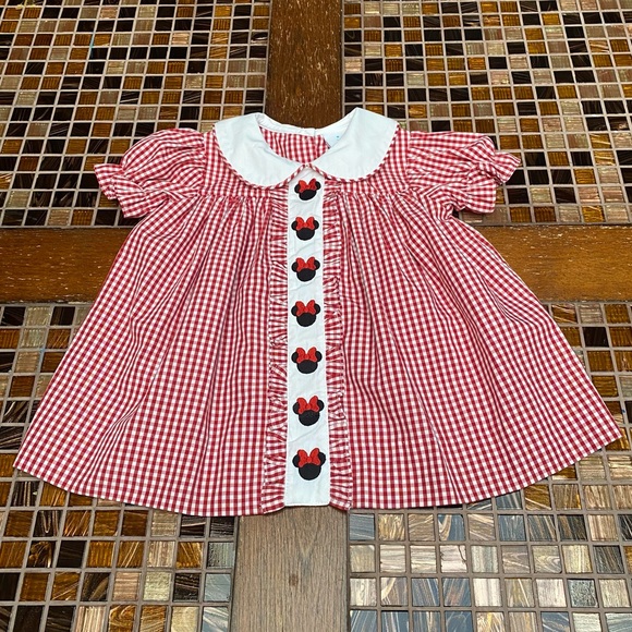 Stitchy Fish Embroidered Mini Mouse Gingham Dress - Picture 2 of 8